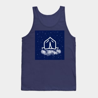 tourism, tent, accommodation, overnight stay, technology, light, universe, cosmos, galaxy, shine, concept Tank Top